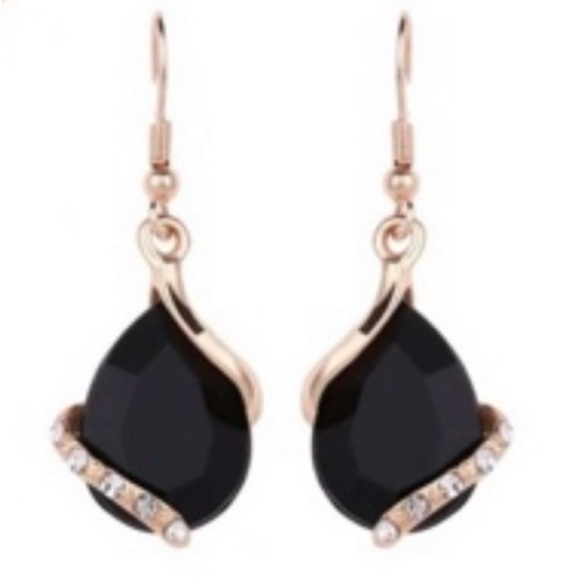 NEW TCB Gold & Black Onyx Necklace & Earrings NWT - Picture 3 of 14